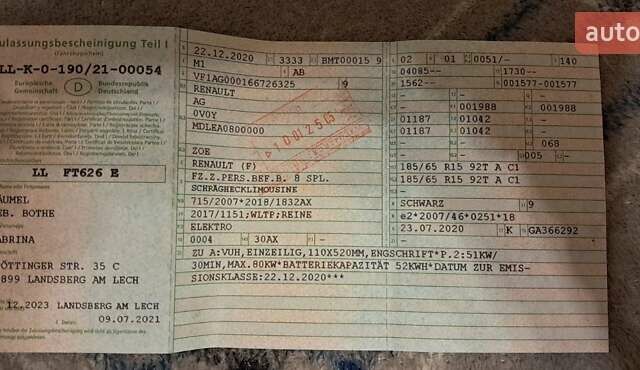 Черный Рено Зое, объемом двигателя 0 л и пробегом 39 тыс. км за 11500 $, фото 81 на Automoto.ua