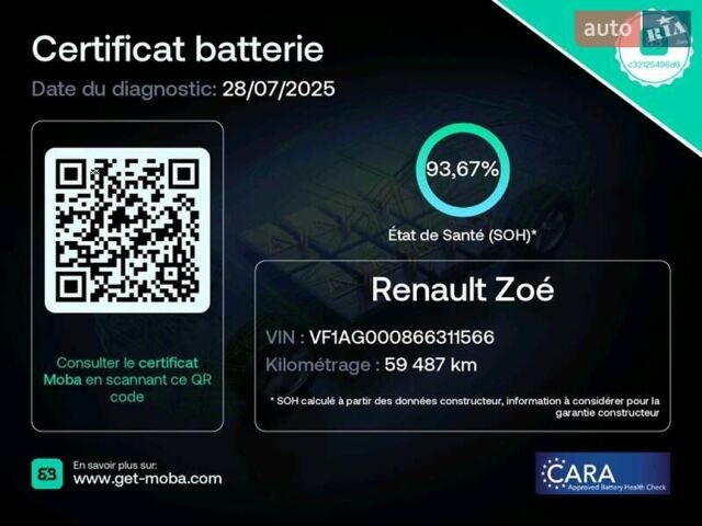 Рено Зое, объемом двигателя 0 л и пробегом 59 тыс. км за 12500 $, фото 1 на Automoto.ua