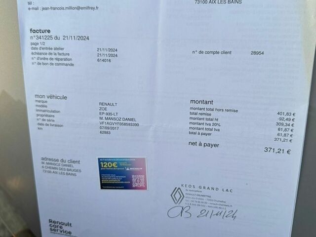 Сірий Рено Зое, об'ємом двигуна 0 л та пробігом 70 тис. км за 11600 $, фото 55 на Automoto.ua