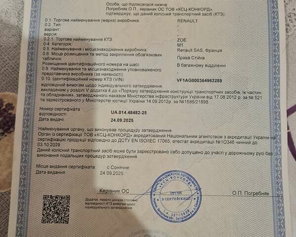 Серый Рено Зое, объемом двигателя 0 л и пробегом 92 тыс. км за 11900 $, фото 39 на Automoto.ua