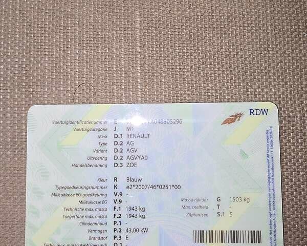 Синій Рено Зое, об'ємом двигуна 0 л та пробігом 110 тис. км за 4730 $, фото 6 на Automoto.ua