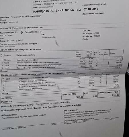 Серый Рено Clio Symbol, объемом двигателя 1.39 л и пробегом 148 тыс. км за 3500 $, фото 45 на Automoto.ua