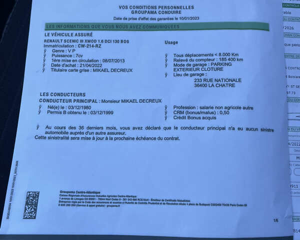 Белый Рено Scenic XMOD, объемом двигателя 1.6 л и пробегом 255 тыс. км за 10300 $, фото 34 на Automoto.ua