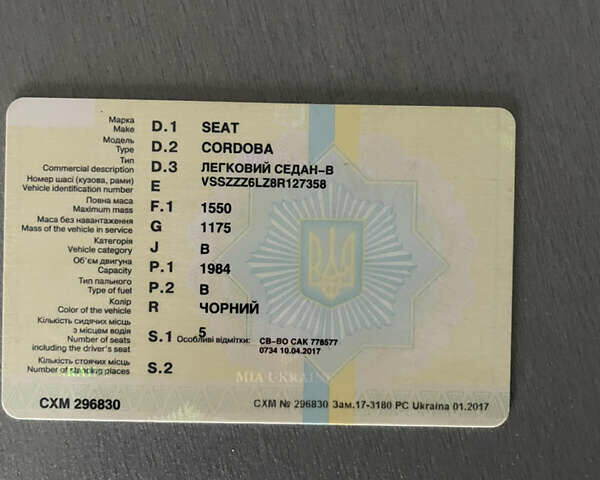 Чорний Сеат Cordoba, об'ємом двигуна 1.98 л та пробігом 165 тис. км за 2999 $, фото 25 на Automoto.ua