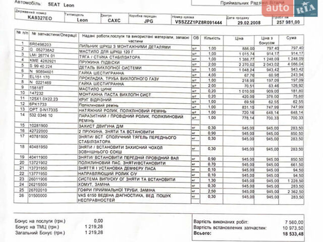 Чорний Сеат Leon, об'ємом двигуна 1.39 л та пробігом 262 тис. км за 5600 $, фото 49 на Automoto.ua