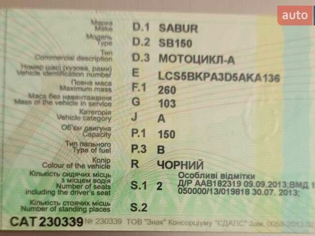 Сабур 150 2013 в Решетиловке на Automoto.ua Черный Сабур 150, объемом двигателя 0.15 л и пробегом 3 тыс. км за 600 $, фото 12 на Automoto.ua