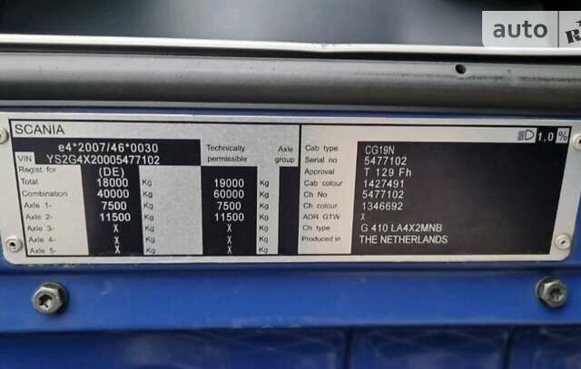 Синій Сканіа G, об'ємом двигуна 12.74 л та пробігом 655 тис. км за 129000 $, фото 7 на Automoto.ua