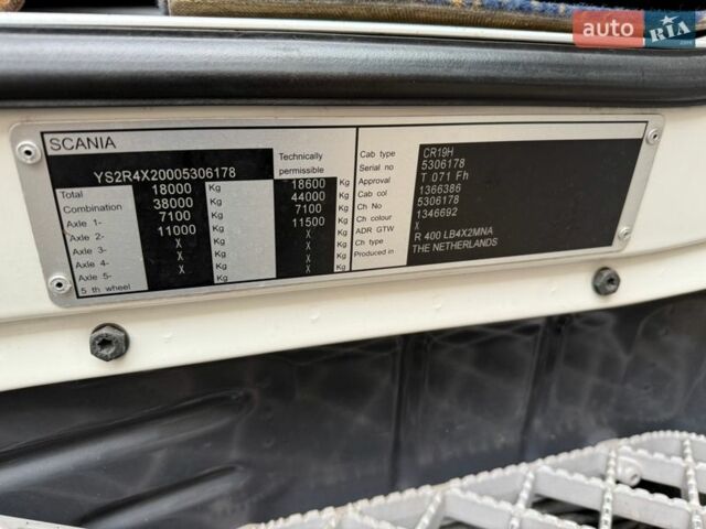 Белый Сканиа Р 400, объемом двигателя 12.74 л и пробегом 955 тыс. км за 27500 $, фото 9 на Automoto.ua