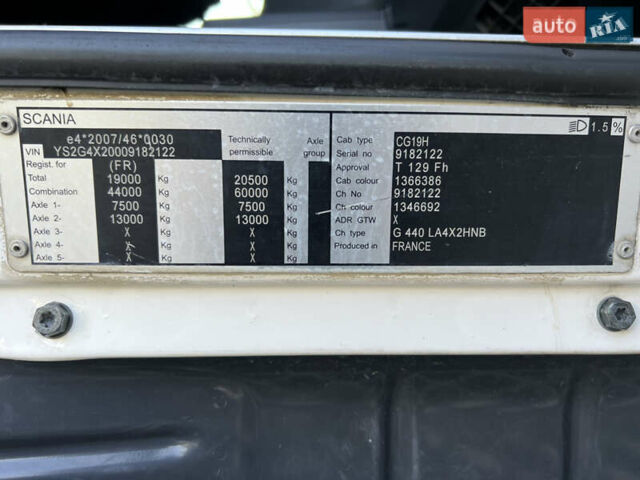 Білий Сканіа R 440, об'ємом двигуна 12.74 л та пробігом 826 тис. км за 24500 $, фото 21 на Automoto.ua