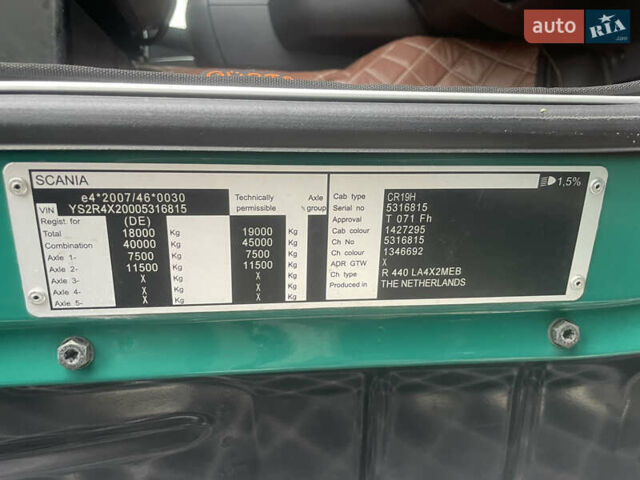 Зеленый Сканиа R 440, объемом двигателя 12.74 л и пробегом 1 тыс. км за 20500 $, фото 17 на Automoto.ua