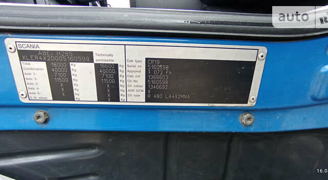 Синий Сканиа Р 480, объемом двигателя 11.7 л и пробегом 960 тыс. км за 8000 $, фото 4 на Automoto.ua