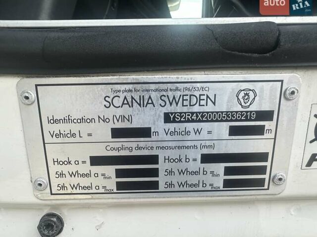 Белый Сканиа R 580, объемом двигателя 15.6 л и пробегом 748 тыс. км за 33600 $, фото 12 на Automoto.ua