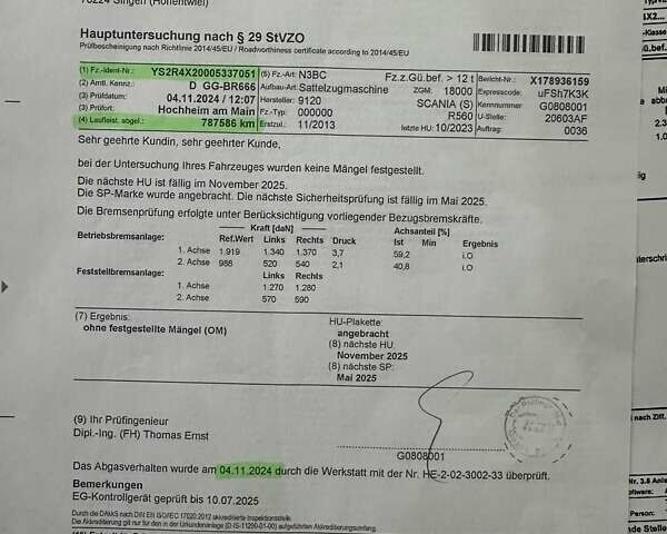 Білий Сканіа R 580, об'ємом двигуна 15.6 л та пробігом 842 тис. км за 32900 $, фото 38 на Automoto.ua