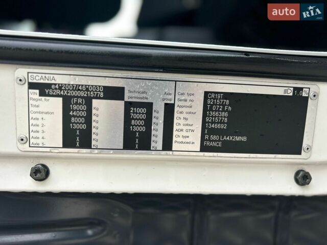 Белый Сканиа R 580, объемом двигателя 0 л и пробегом 625 тыс. км за 47400 $, фото 11 на Automoto.ua