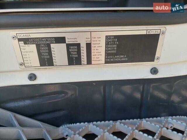 Белый Сканиа R 410, объемом двигателя 12.74 л и пробегом 945 тыс. км за 26500 $, фото 25 на Automoto.ua