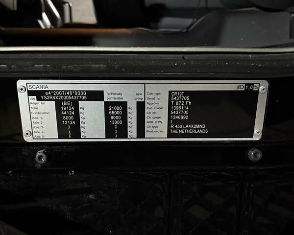 Черный Сканиа R 450, объемом двигателя 12.7 л и пробегом 803 тыс. км за 38646 $, фото 3 на Automoto.ua