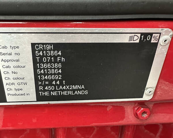 Красный Сканиа R 450, объемом двигателя 12.7 л и пробегом 990 тыс. км за 33900 $, фото 35 на Automoto.ua