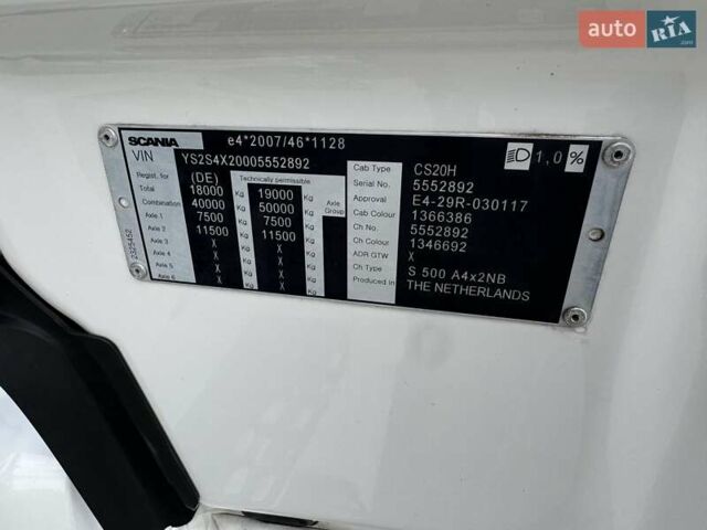 Белый Сканиа S 500, объемом двигателя 0 л и пробегом 640 тыс. км за 58525 $, фото 13 на Automoto.ua