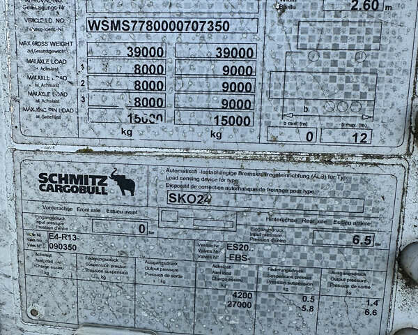 Белый Шмитц Каргобулл Cargobull, объемом двигателя 0 л и пробегом 0 тыс. км за 11000 $, фото 2 на Automoto.ua