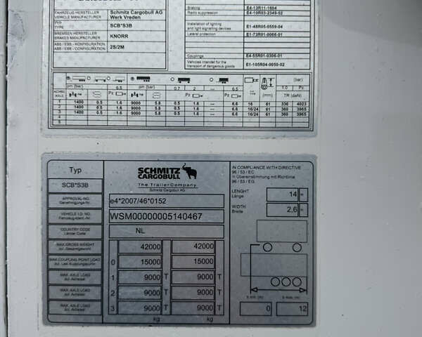 Білий Шмітц Каргобулл SCB S3B, об'ємом двигуна 0 л та пробігом 200 тис. км за 33500 $, фото 4 на Automoto.ua