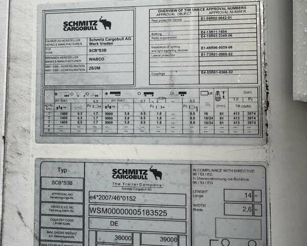 Білий Шмітц Каргобулл SCB S3B, об'ємом двигуна 0 л та пробігом 200 тис. км за 30792 $, фото 26 на Automoto.ua
