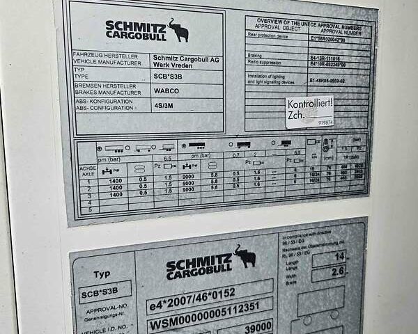 Шмитц Каргобулл SCB S3B, объемом двигателя 0 л и пробегом 0 тыс. км за 31695 $, фото 54 на Automoto.ua
