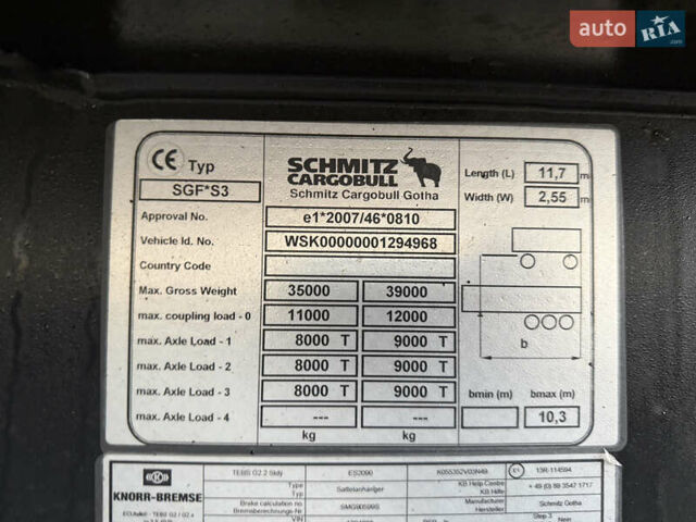 Серый Шмитц Каргобулл SGF S3, объемом двигателя 0 л и пробегом 0 тыс. км за 27999 $, фото 13 на Automoto.ua