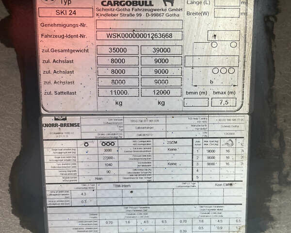 Чорний Шмітц Каргобулл SKI, об'ємом двигуна 0 л та пробігом 300 тис. км за 20000 $, фото 2 на Automoto.ua