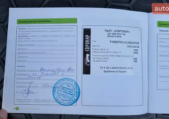 Белый Шкода Фабия, объемом двигателя 1 л и пробегом 113 тыс. км за 9200 $, фото 53 на Automoto.ua