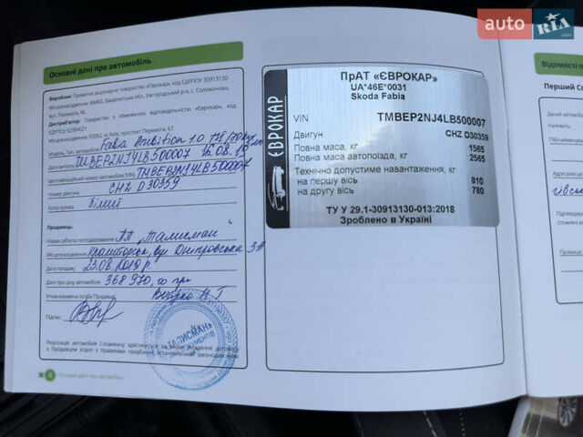 Белый Шкода Фабия, объемом двигателя 1 л и пробегом 139 тыс. км за 8400 $, фото 44 на Automoto.ua