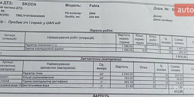 Белый Шкода Фабия, объемом двигателя 1.2 л и пробегом 230 тыс. км за 2600 $, фото 12 на Automoto.ua