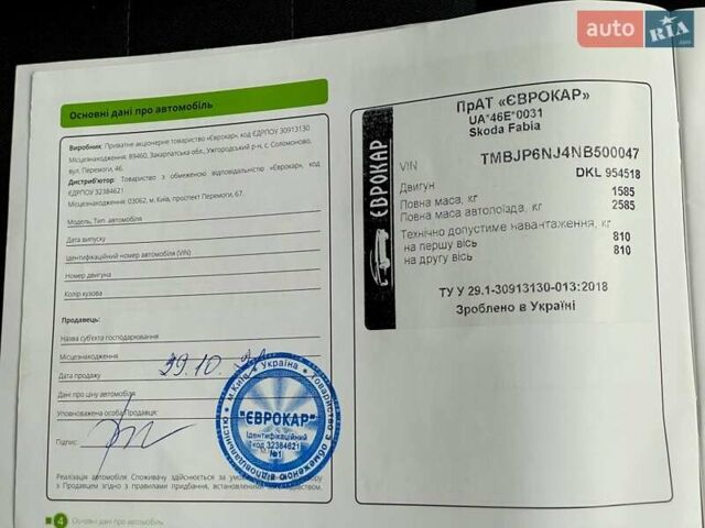 Белый Шкода Фабия, объемом двигателя 1 л и пробегом 65 тыс. км за 12500 $, фото 53 на Automoto.ua