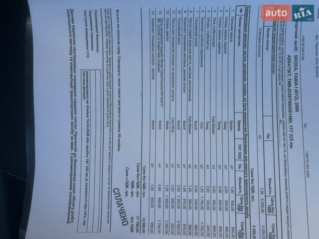 Черный Шкода Фабия, объемом двигателя 1.4 л и пробегом 180 тыс. км за 4800 $, фото 23 на Automoto.ua