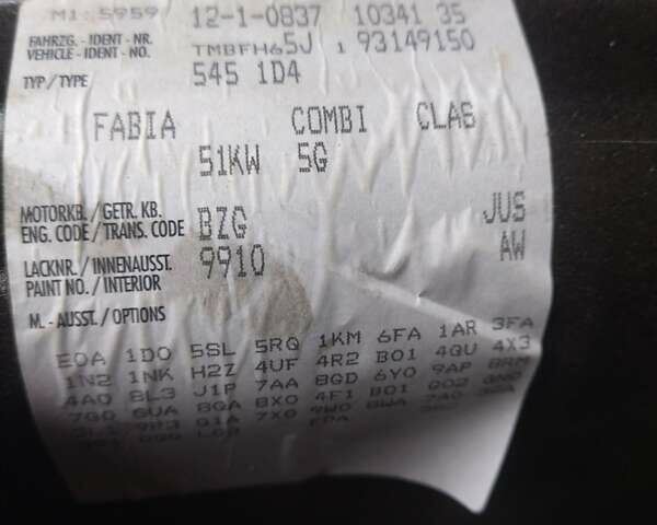 Черный Шкода Фабия, объемом двигателя 1.2 л и пробегом 190 тыс. км за 4700 $, фото 39 на Automoto.ua