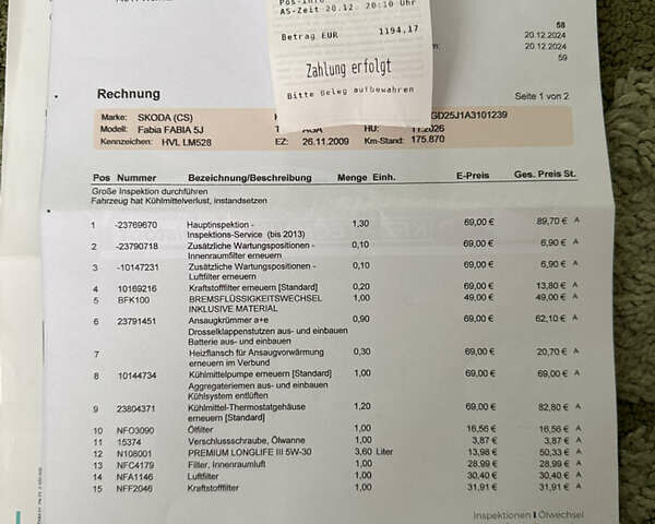 Синій Шкода Фабія, об'ємом двигуна 1.6 л та пробігом 178 тис. км за 6800 $, фото 46 на Automoto.ua