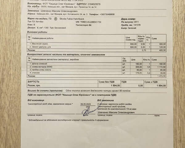 Зелений Шкода Фабія, об'ємом двигуна 1.4 л та пробігом 186 тис. км за 5500 $, фото 40 на Automoto.ua