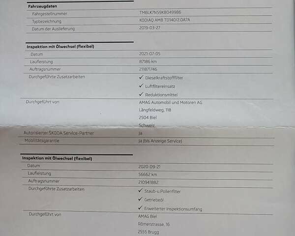 Білий Шкода Kodiaq, об'ємом двигуна 1.97 л та пробігом 215 тис. км за 27700 $, фото 57 на Automoto.ua