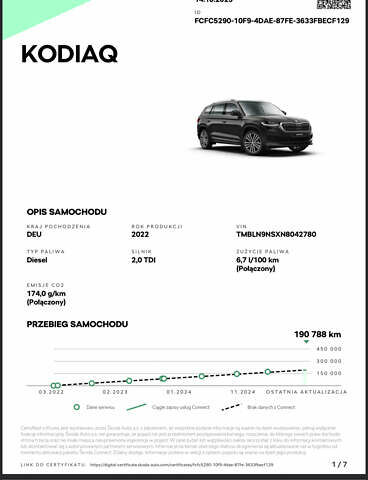 Шкода Kodiaq, объемом двигателя 1.97 л и пробегом 190 тыс. км за 37600 $, фото 98 на Automoto.ua