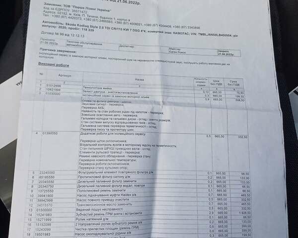 Синий Шкода Kodiaq, объемом двигателя 1.97 л и пробегом 166 тыс. км за 28200 $, фото 28 на Automoto.ua
