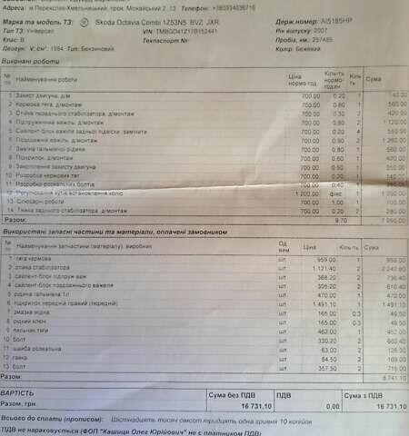 Бежевый Шкода Октавия, объемом двигателя 2 л и пробегом 260 тыс. км за 7200 $, фото 49 на Automoto.ua