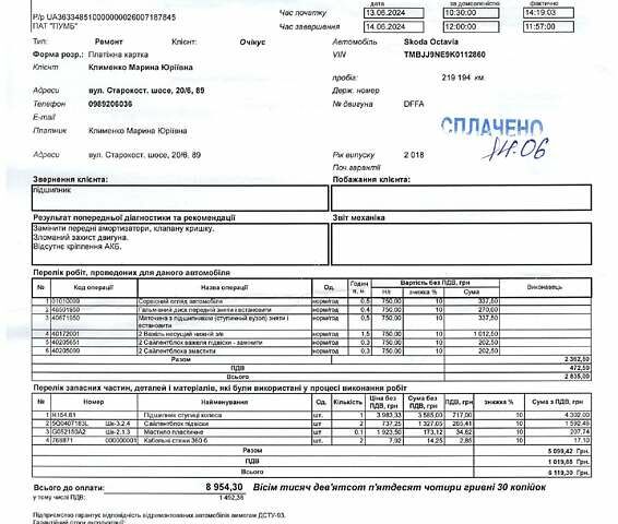 Черный Шкода Октавия, объемом двигателя 1.97 л и пробегом 232 тыс. км за 16800 $, фото 12 на Automoto.ua