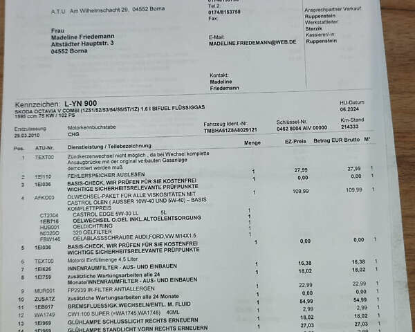 Сірий Шкода Октавія, об'ємом двигуна 1.6 л та пробігом 229 тис. км за 8999 $, фото 64 на Automoto.ua
