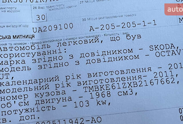 Серый Шкода Октавия, объемом двигателя 2 л и пробегом 211 тыс. км за 12850 $, фото 177 на Automoto.ua