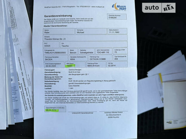 Синій Шкода Октавія, об'ємом двигуна 1.6 л та пробігом 237 тис. км за 5350 $, фото 66 на Automoto.ua