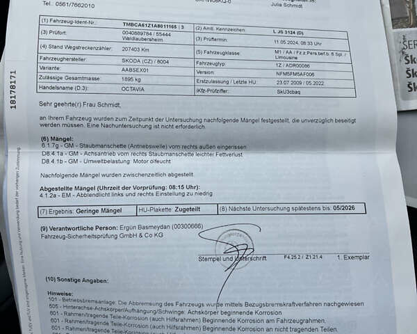 Зелений Шкода Октавія, об'ємом двигуна 1.6 л та пробігом 229 тис. км за 8500 $, фото 33 на Automoto.ua