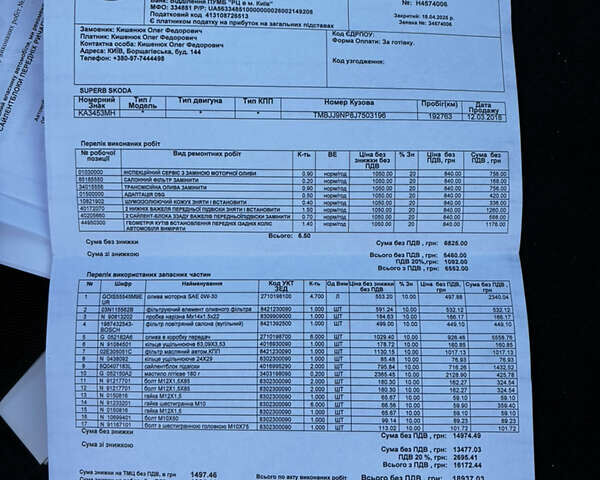 Серый Шкода Суперб, объемом двигателя 2 л и пробегом 195 тыс. км за 20450 $, фото 31 на Automoto.ua