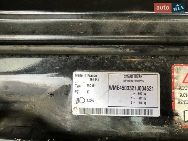 Черный Смарт Форту, объемом двигателя 0.7 л и пробегом 192 тыс. км за 3300 $, фото 26 на Automoto.ua