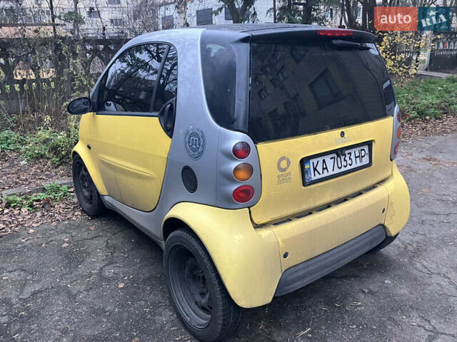 Желтый Смарт Форту, объемом двигателя 0.6 л и пробегом 218 тыс. км за 3650 $, фото 2 на Automoto.ua