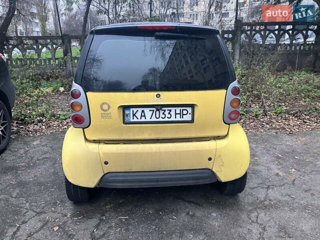 Желтый Смарт Форту, объемом двигателя 0.6 л и пробегом 218 тыс. км за 3650 $, фото 3 на Automoto.ua