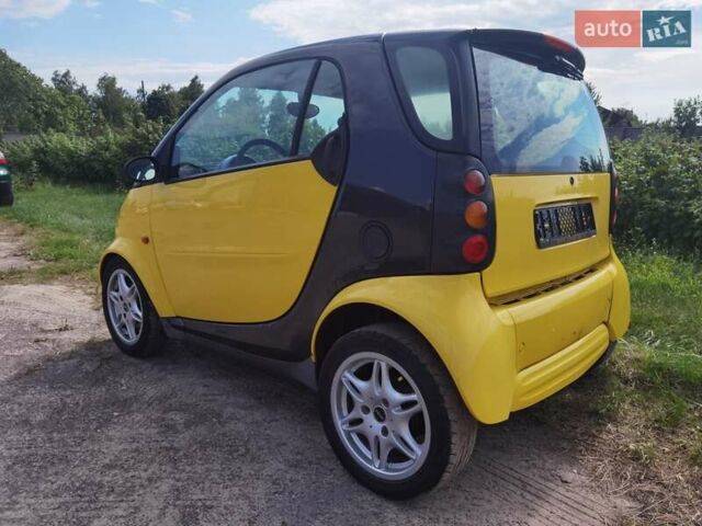 Жовтий Смарт Fortwo, об'ємом двигуна 0.6 л та пробігом 172 тис. км за 2950 $, фото 4 на Automoto.ua